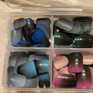 Gradient Press-On Nails Set - Blue, Pink, Green